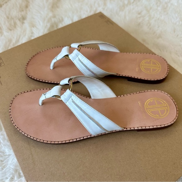 Lilly Pulitzer Mckim Women’s White Leather Sandals Size: 8.5 - Picture 6 of 11